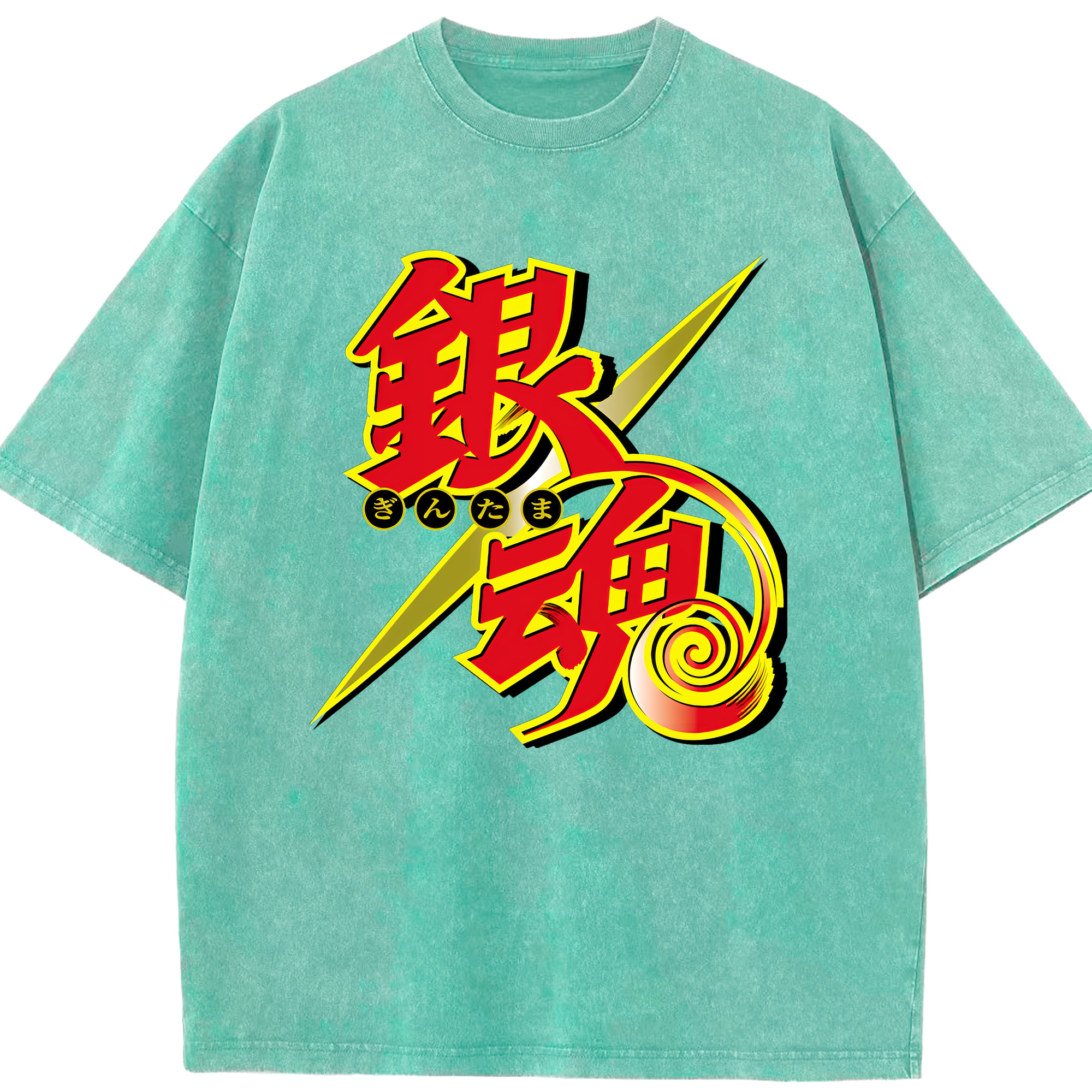 （画像用） ぎんたま 坂田銀時（さかたぎんとき） 神楽 志村新八（しむら しんぱち） GINTAMA Sakata Gintoki Kagura Shimura Shinpachi 綿100% ヴィンテージ風 半袖Tシャツ（フロントプリント）